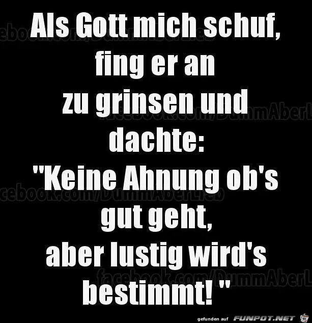 Als Gott mich schuf...