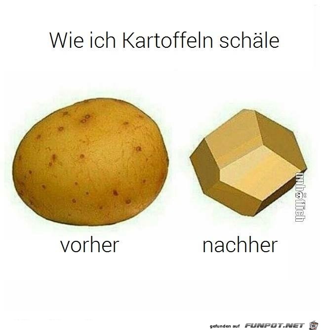 Mann beim Kartoffelschlen...