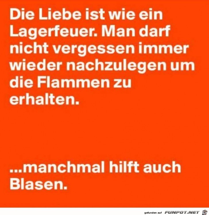 Die Liebe ist wie ein Fegefeuer....