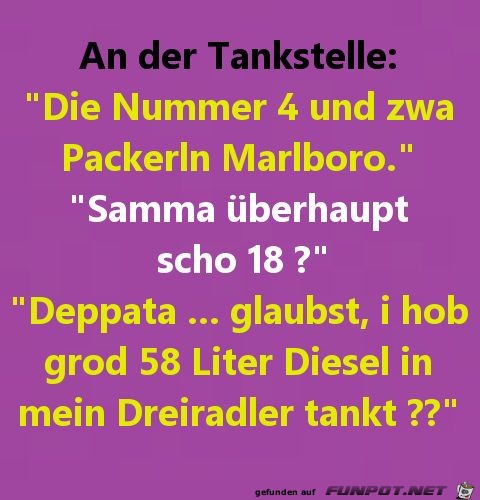 An der Tankstelle: