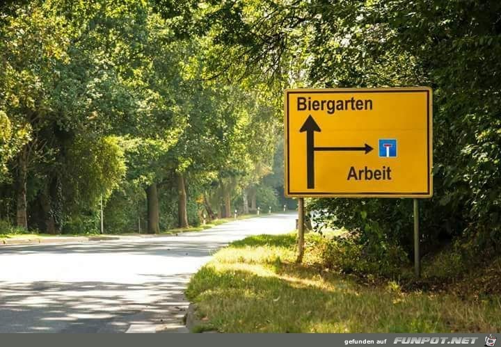 Biergarten vs. Arbeit Biergarten vs. Arbeit