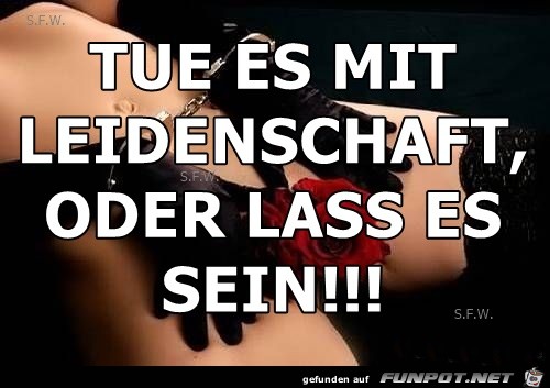 Tue es mit Leidenschaft Tue es mit Leidenschaft