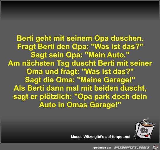 Berti geht mit seinem Opa duschen Berti geht mit seinem Opa duschen