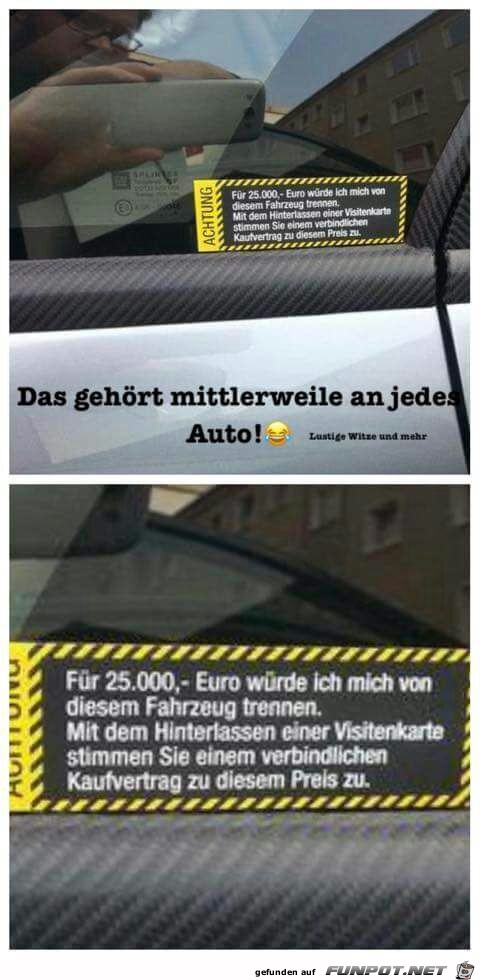 Gegen kleine Ankaufschilder am Auto