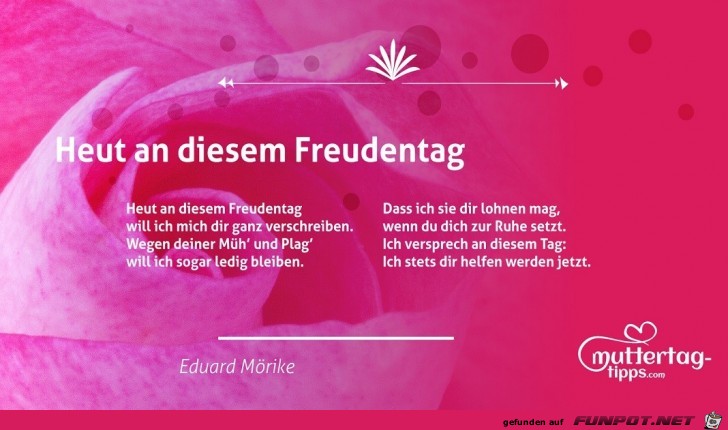 heut an diesem Freudentag..