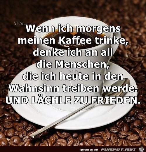 Wenn ich morgens meinen Kaffee Wenn ich morgens meinen Kaffee