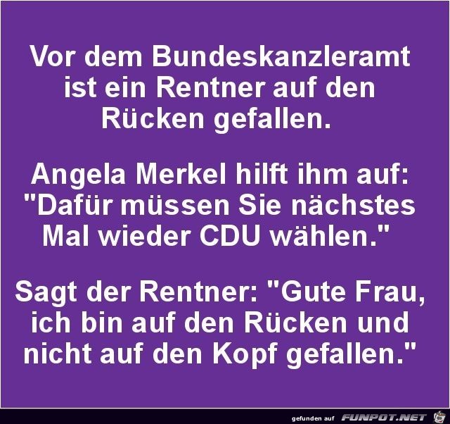 vor dem Bundeskanzleramt ist ein Rentner .....