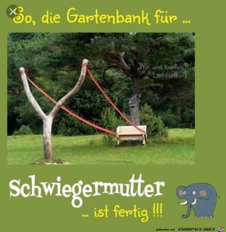 Gartenbank für Schwiegermütter Gartenbank für Schwiegermütter