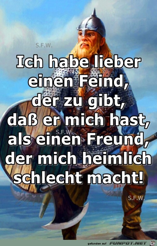 Ich habe lieber einen Feind