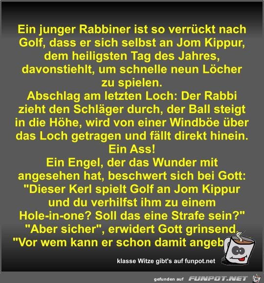 Ein junger Rabbiner ist so verrückt nach Golf Ein junger Rabbiner ist so verrückt nach Golf