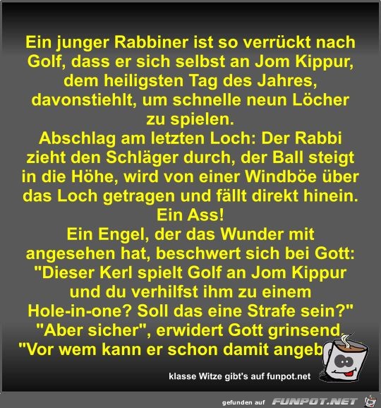 Ein junger Rabbiner ist so verrckt nach Golf