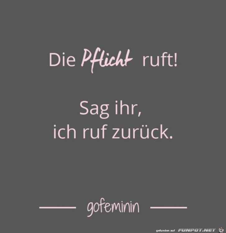 die Pflicht ruft die Pflicht ruft