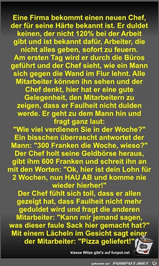 Eine Firma bekommt einen neuen Chef