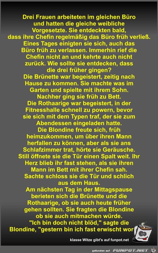 Drei Frauen arbeiteten im gleichen Büro und hatten die... Drei Frauen arbeiteten im gleichen Büro und hatten die...