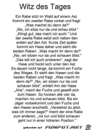 Witz des Tages Witz des Tages