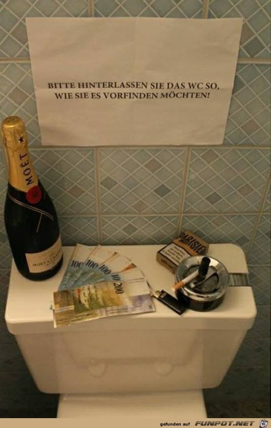 Bitte das WC verlassen Bitte das WC verlassen