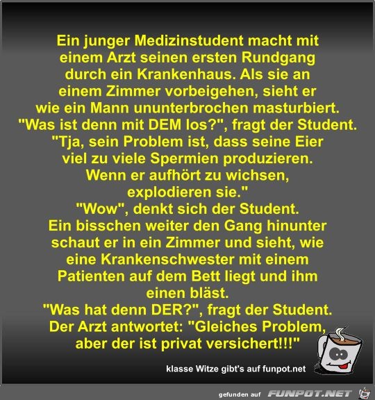 Ein junger Medizinstudent macht mit einem Arzt seinen... Ein junger Medizinstudent macht mit einem Arzt seinen...