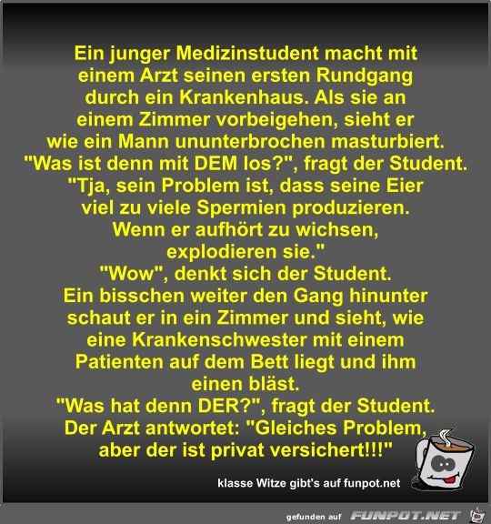 Ein junger Medizinstudent macht mit einem Arzt seinen...