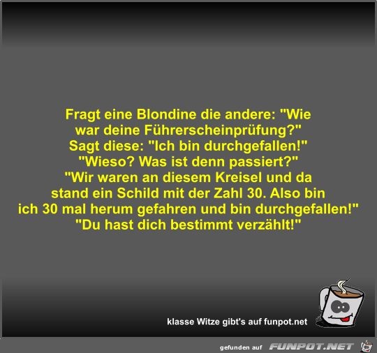 Fragt eine Blondine die andere