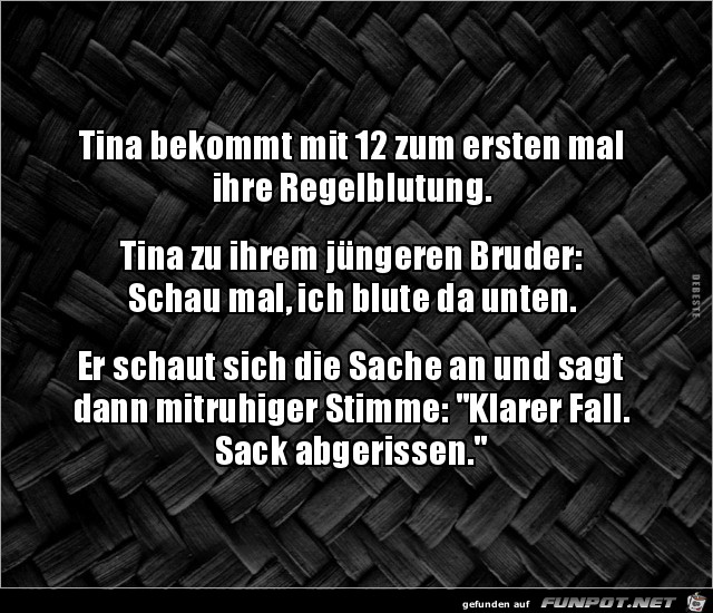Tina bekommt zum ersten mal ihre Regel.... Tina bekommt zum ersten mal ihre Regel....