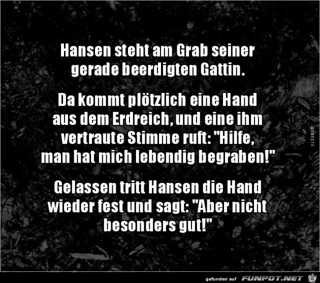 Hansen am Grab seiner Frau..... Hansen am Grab seiner Frau.....