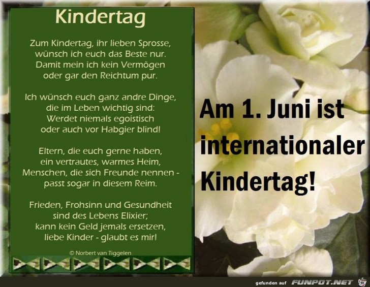 Am 1.Juni ist Weltkindertag