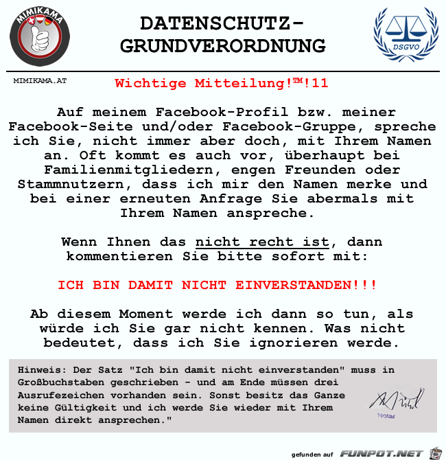 Datenschutzverordnung auf Facebook Datenschutzverordnung auf Facebook