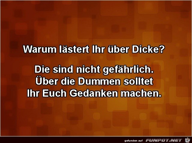 warum lästert ihr über Dicke? warum lästert ihr über Dicke?