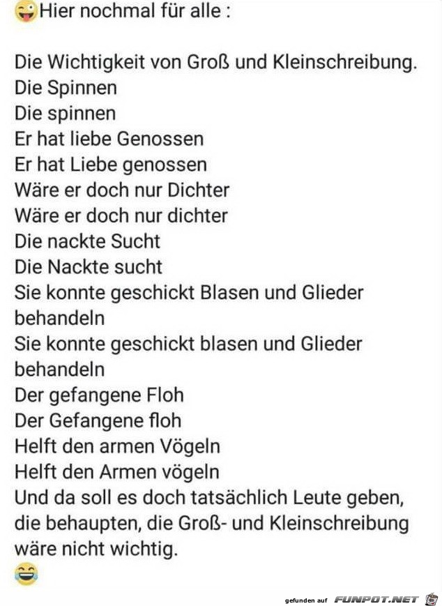 die Wichtigkeit von Groß - und Kleinschreibung die Wichtigkeit von Groß - und Kleinschreibung