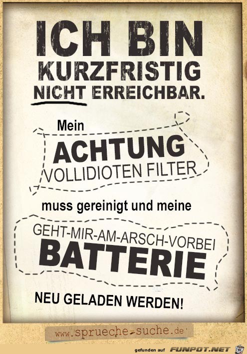 ich bin kurzfristig nicht erreichbar ich bin kurzfristig nicht erreichbar