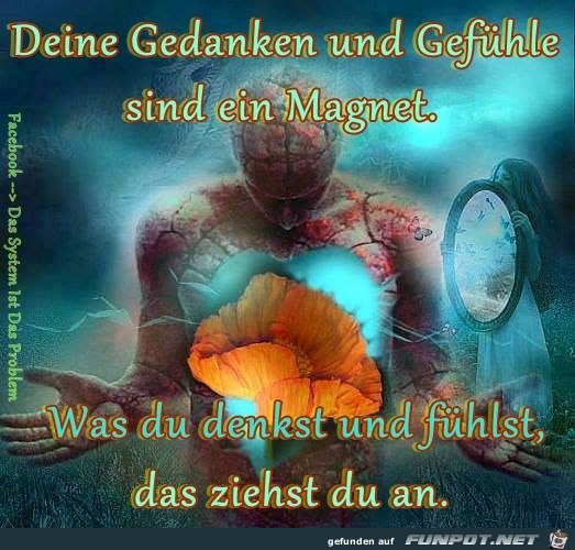 Deine Gedanken und Gefuehle sind ein Magnet