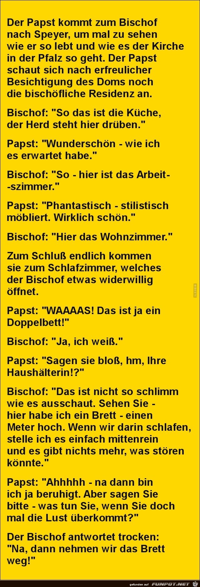 der Papst kommt zum Bischof....