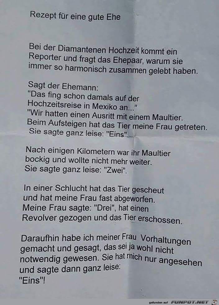 Rezept für eine gute Ehe Rezept für eine gute Ehe