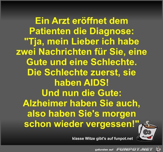 Ein Arzt erffnet dem Patienten die Diagnose