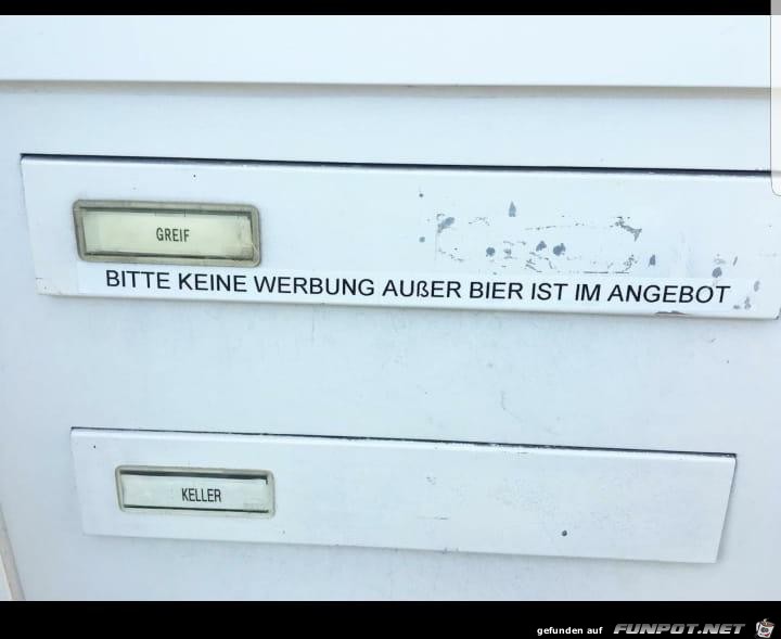 Bitte keine Werbung Bitte keine Werbung