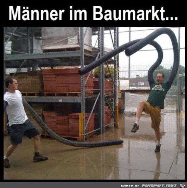 Mnner im Baumarkt