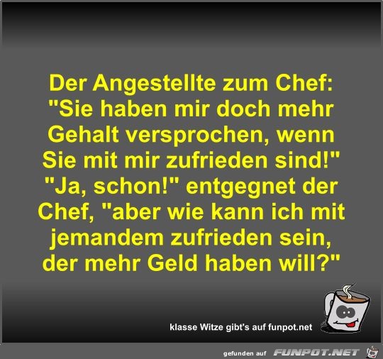 Der Angestellte zum Chef