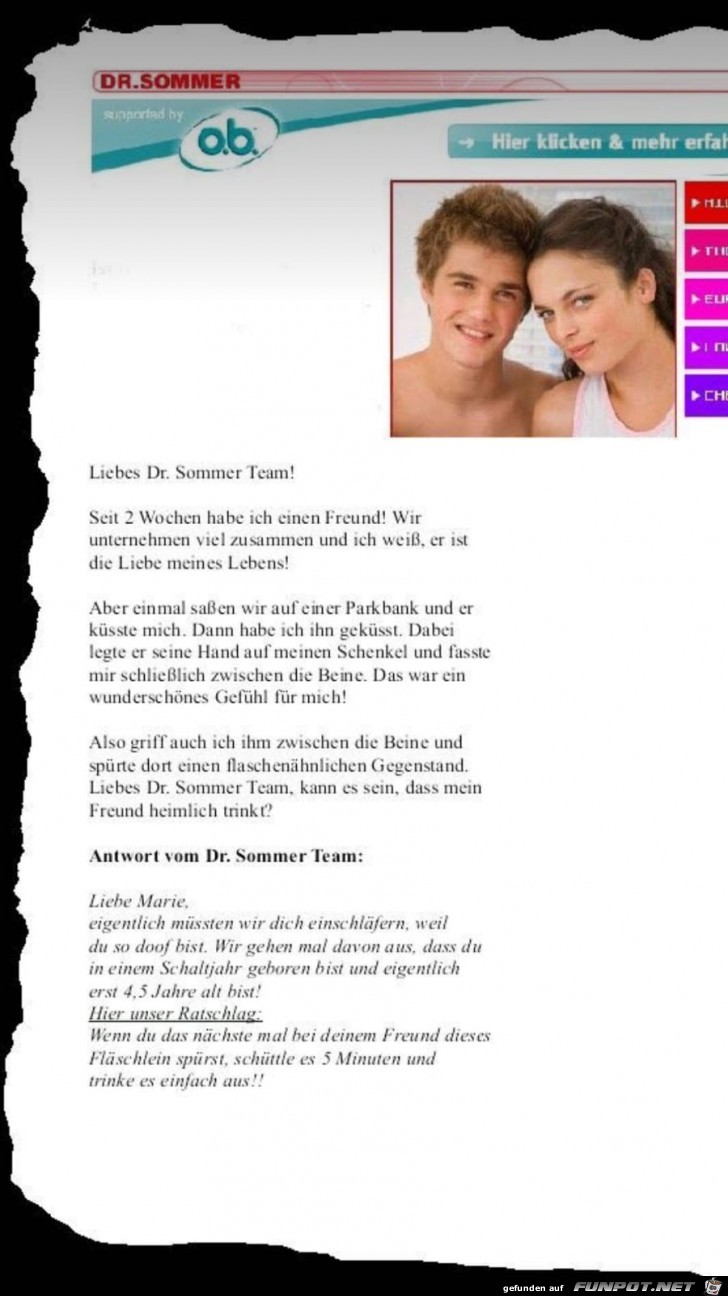 Liebes Dr. Sommer Team Liebes Dr. Sommer Team