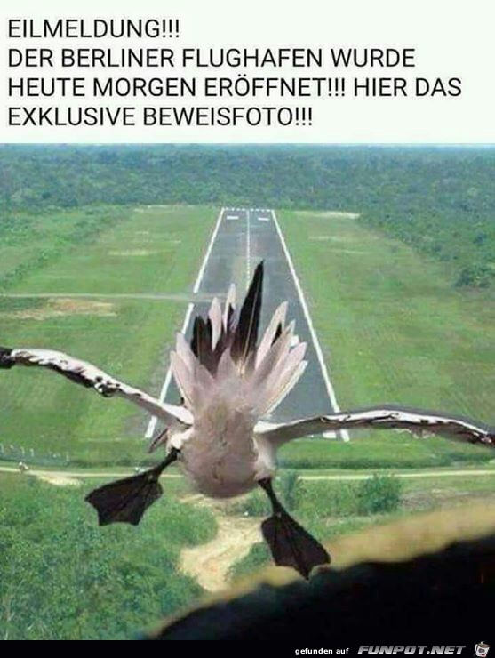 Eilmeldung - Berliner Flughafen wurde eröffnet Eilmeldung - Berliner Flughafen wurde eröffnet