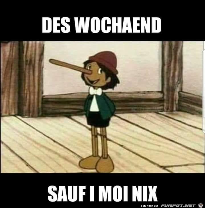 Dieses Wochenende saufe ich einmal nichts Dieses Wochenende saufe ich einmal nichts