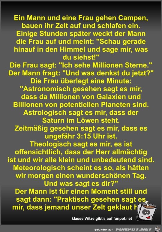 Ein Mann und eine Frau gehen Campen Ein Mann und eine Frau gehen Campen