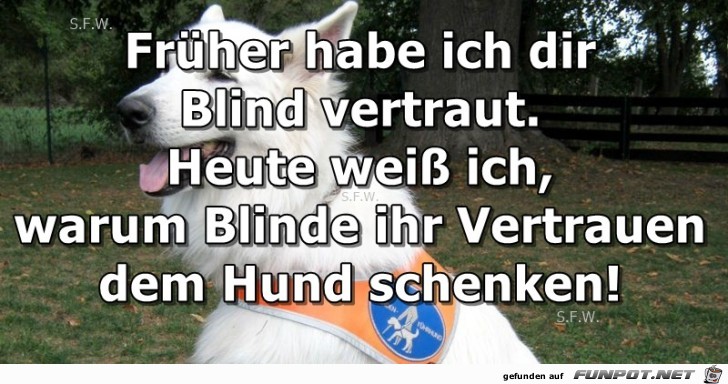 Frueher habe ich dir Blind