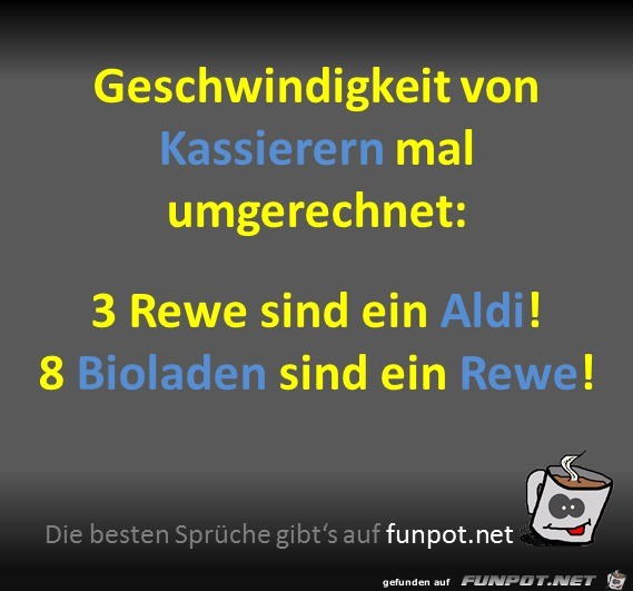 Kassierer-Geschwindigkeit Kassierer-Geschwindigkeit