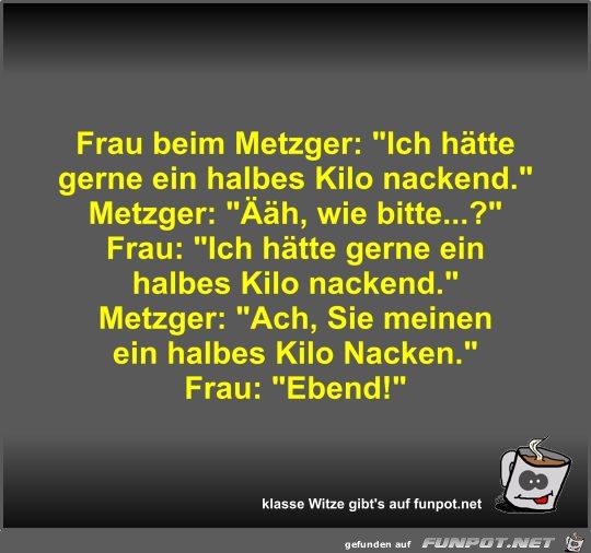 Frau beim Metzger