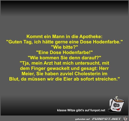 Kommt ein Mann in die Apotheke Kommt ein Mann in die Apotheke