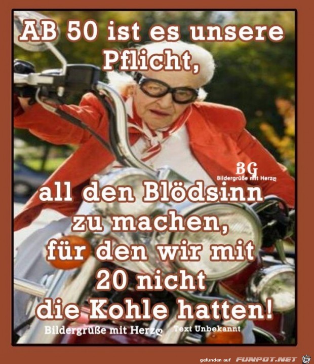 Ab 50 ist es unsere Pflicht