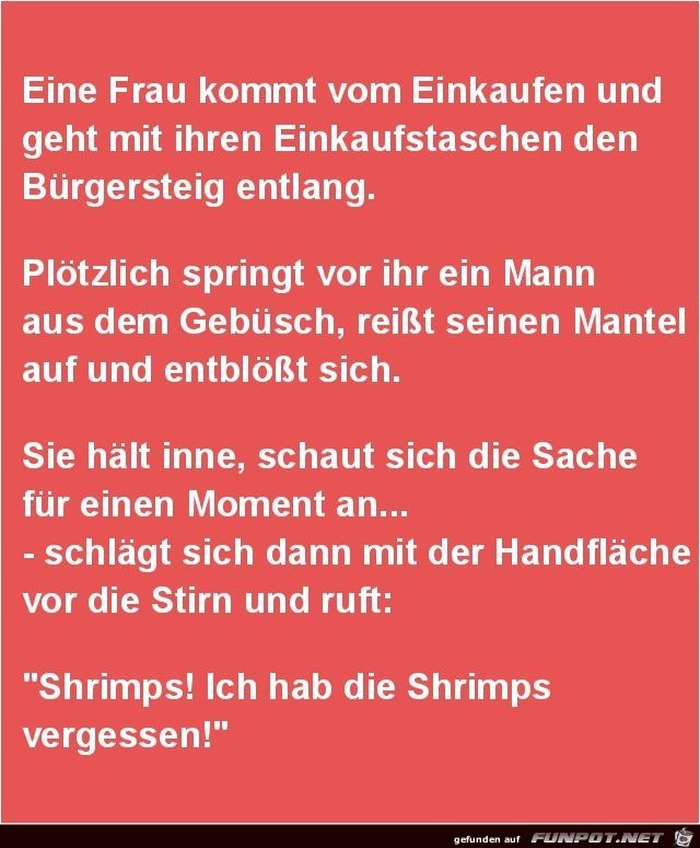 eine Frau kommt vom Einkaufen....