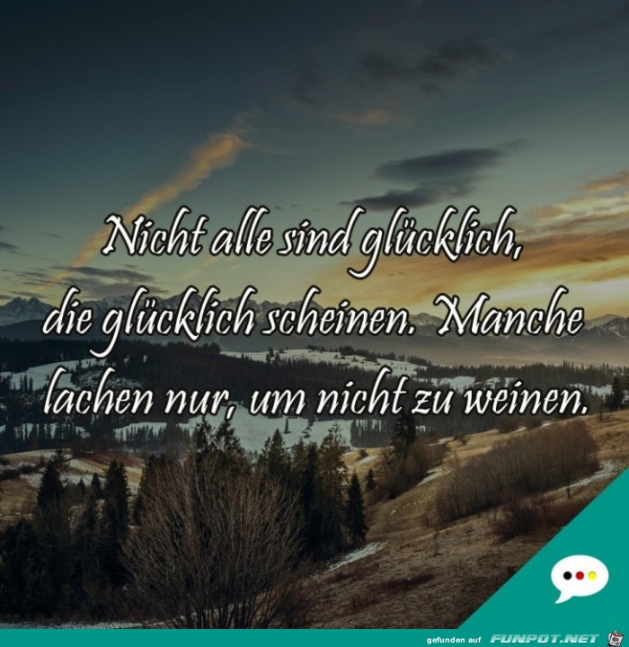 nicht alle sind glcklich, die glcklich scheinen,....