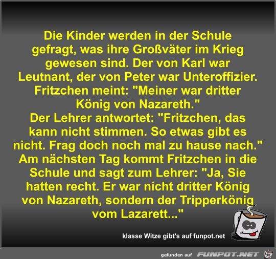 Die Kinder werden in der Schule gefragt Die Kinder werden in der Schule gefragt