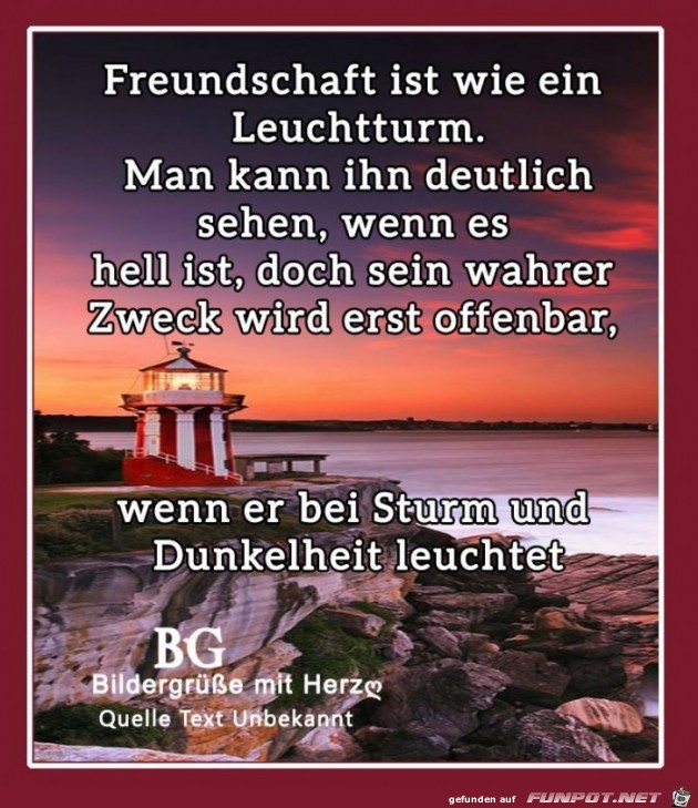 Freundschaft ist wie ein Leuchtturm